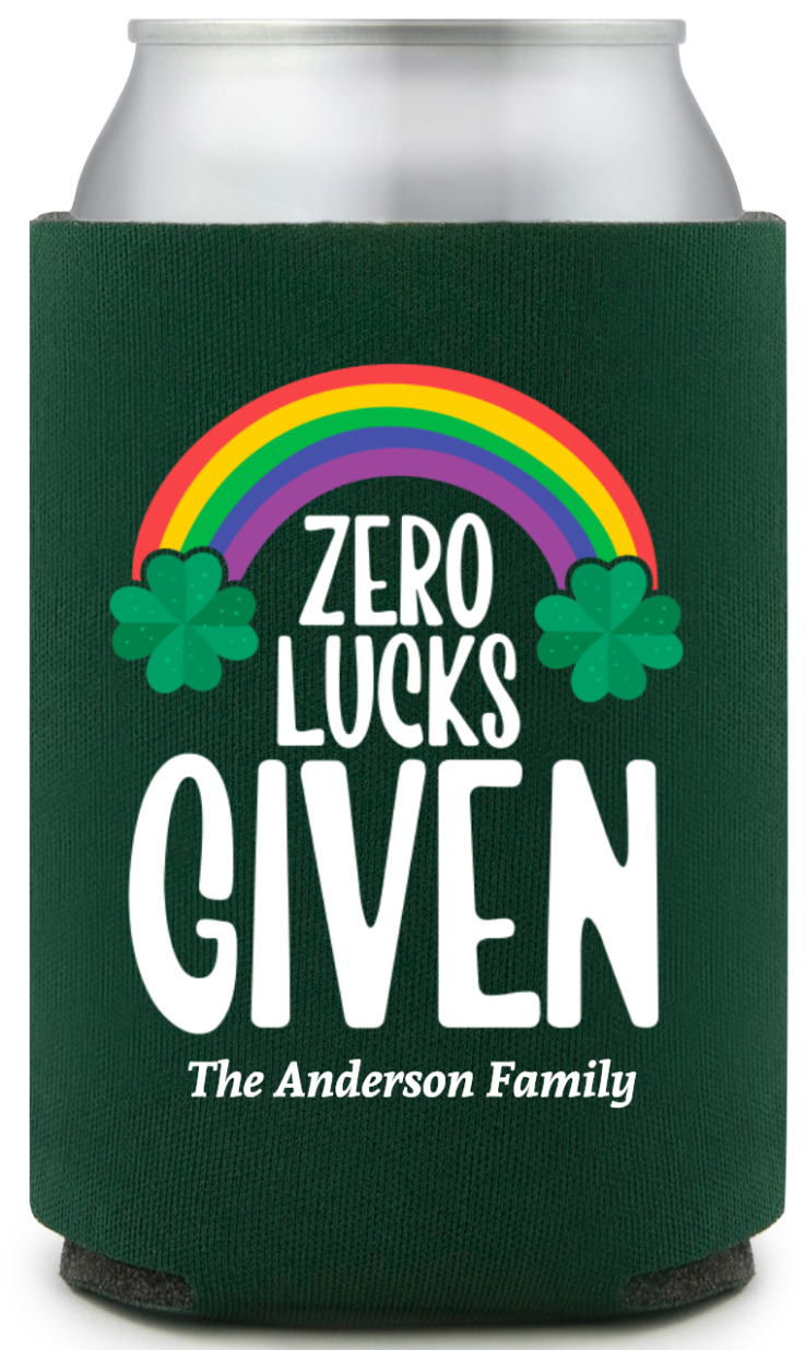 Zero Lucks Given St. Patrick&rsquo;s Full Color Can Coolers