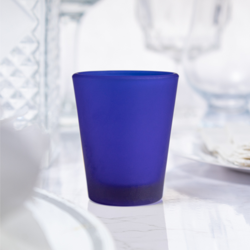 1.75oz BLANK Frosted Blue Shot Glass