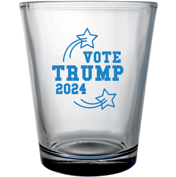 Political Vote Trump 2024 Custom Clear Shot Glasses- 1.75 oz. Style 111471