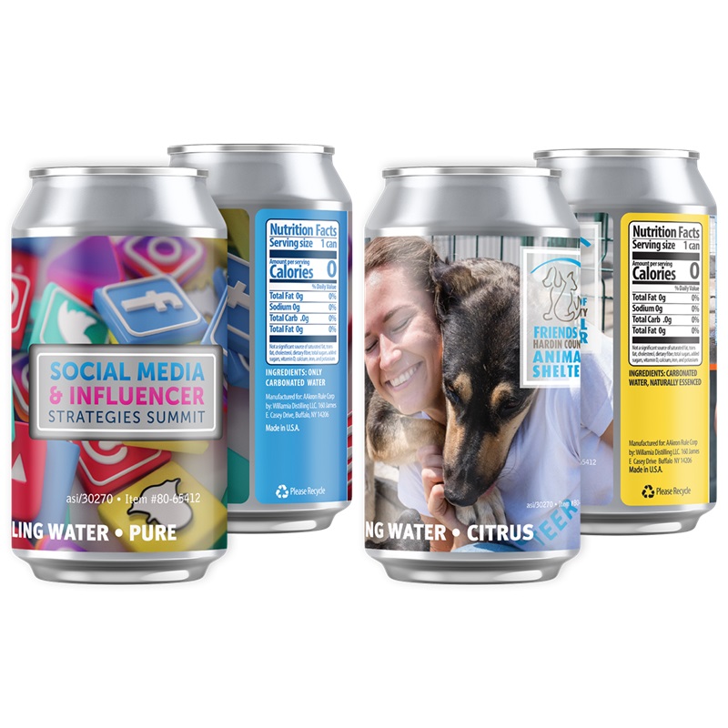 12oz Full Color Digital Sparkling Canned Water