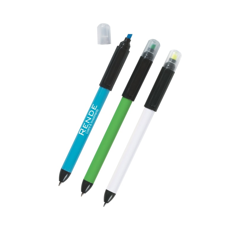 Twin-Write Pen With Highlighter