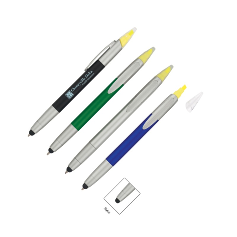 3-In-1 Pen With Highlighter And Stylus