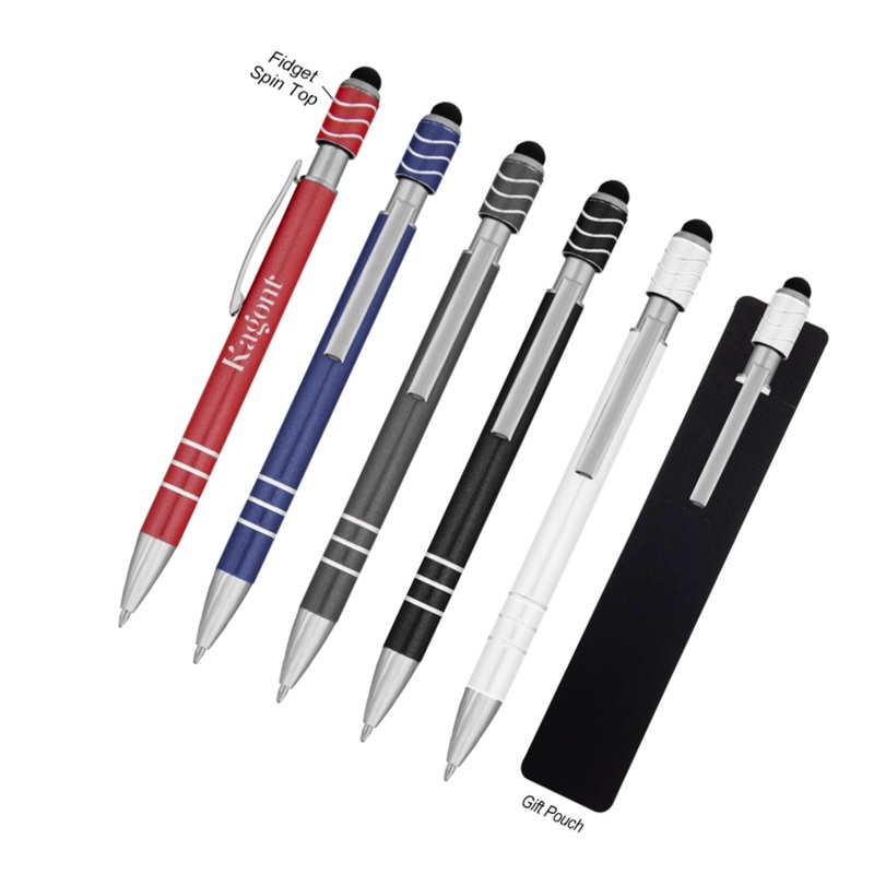 Spin Top Pen With Stylus