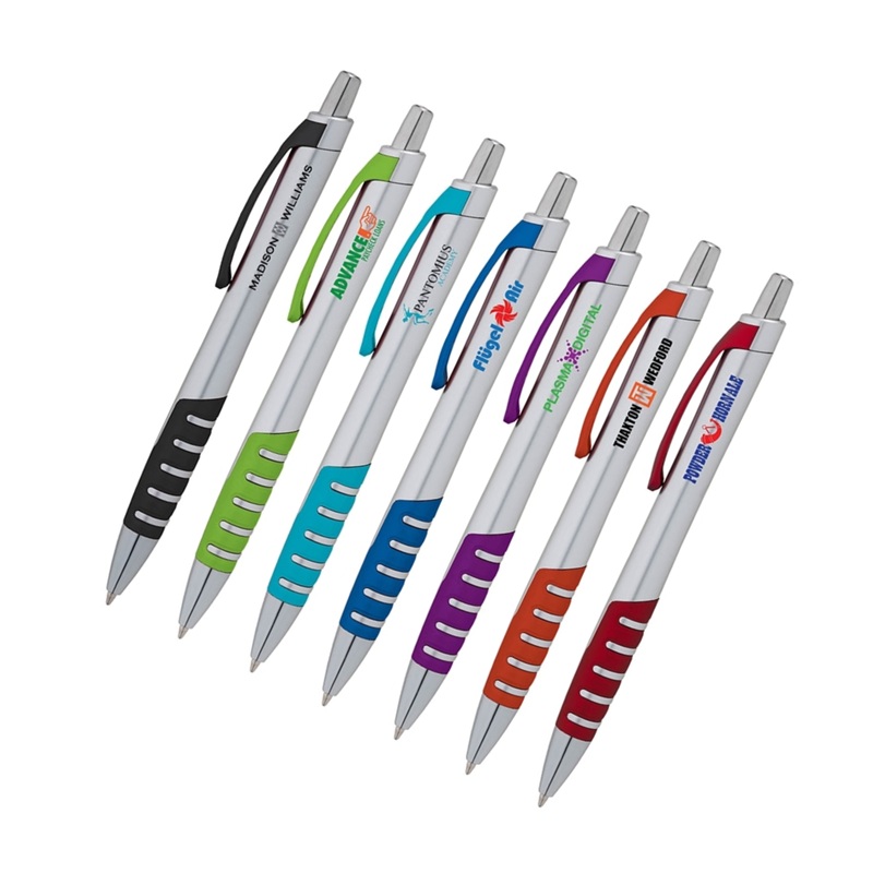Valumark Apex Silver Plunge-Action Ballpoint Pen