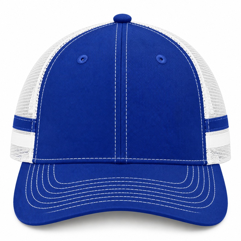Port Authority Two-Stripe Snapback Trucker Cap.