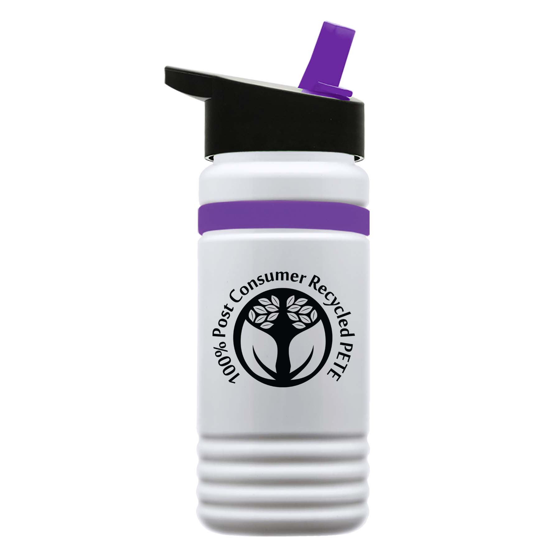 20 Oz. UpCycle RPET Bottle With Flip Straw And Grip Band