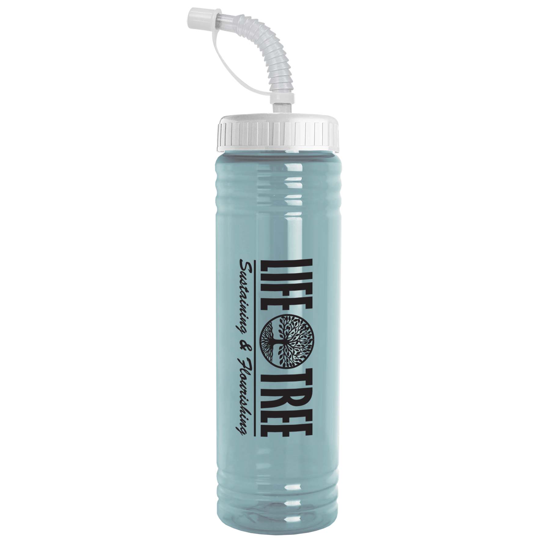 24 Oz. Slim Fit UpCycle RPET Bottle With Straw