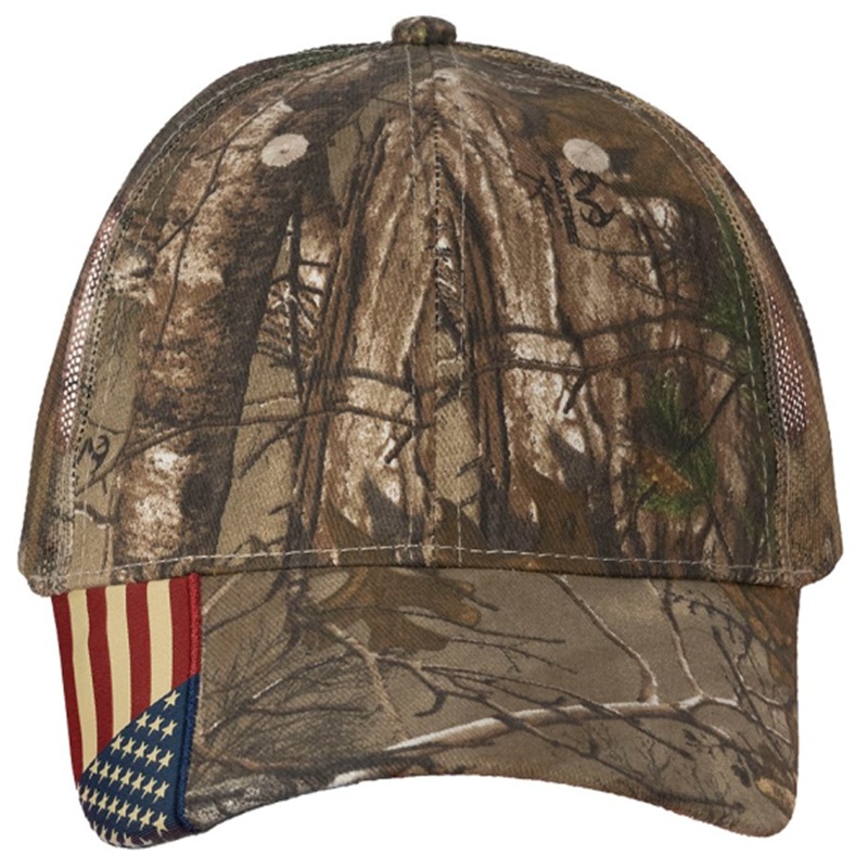 Kati Camo Woven USA Flag Mesh Cap - LC350M