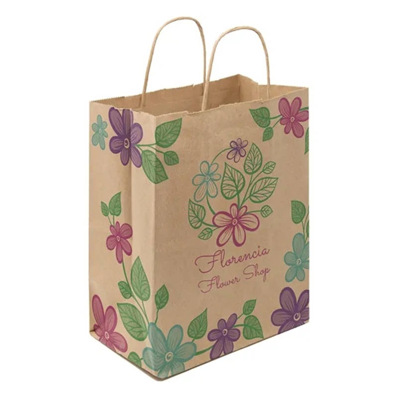 Multi-sided Full Color Natural Handled Shopper Paper Bags