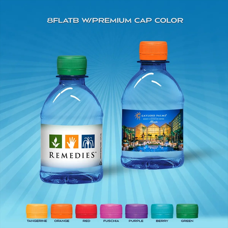 8 Oz Blue Bottle With Premium Cap Color