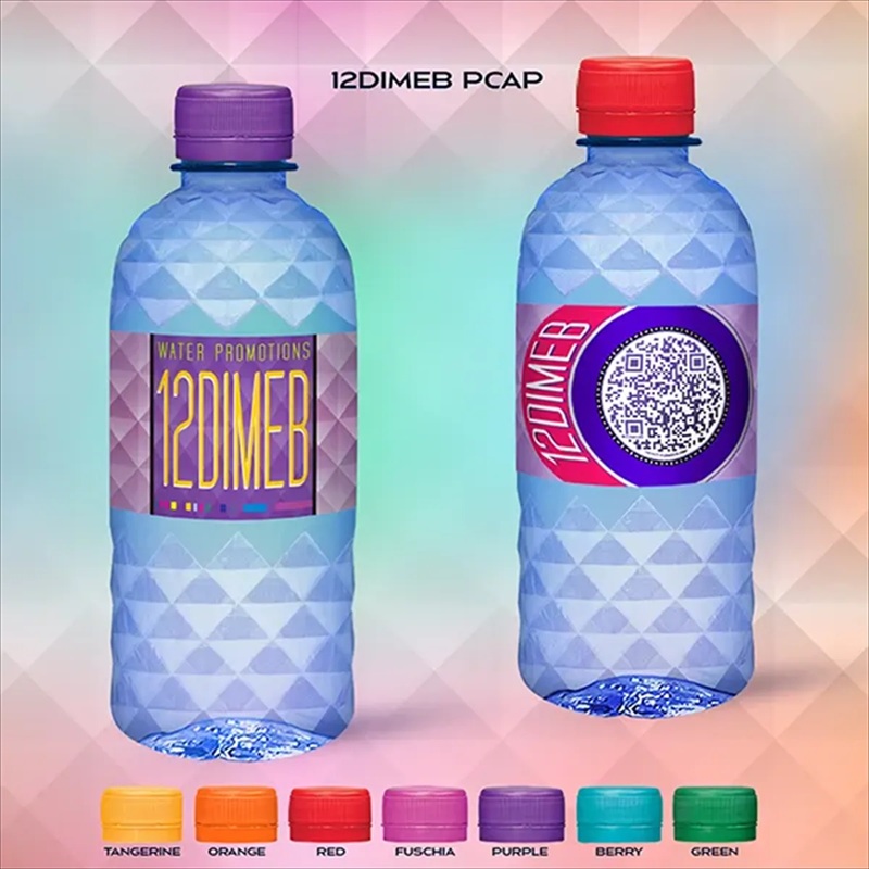 12 Oz Blue Diamond Cut Bottle With Premium Cap Color