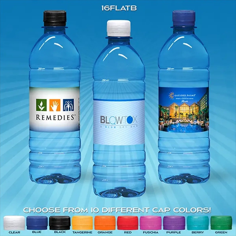 16.9 Oz Blue Tinted Bottle With Flat Cap