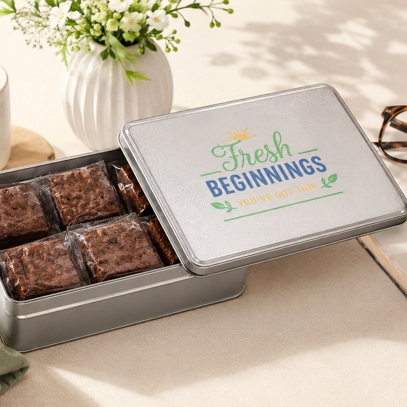 Fresh Beginnings 6 Fudge Brownies In Tin