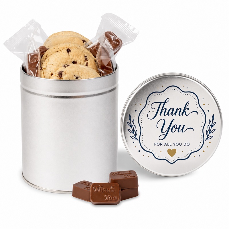 Molded Chocolate And Chocolate Chip Cookie Tin II