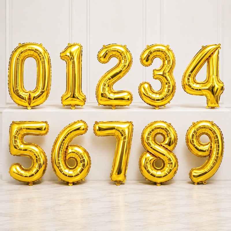 32 Inch Air-inflated Number Foil Balloons