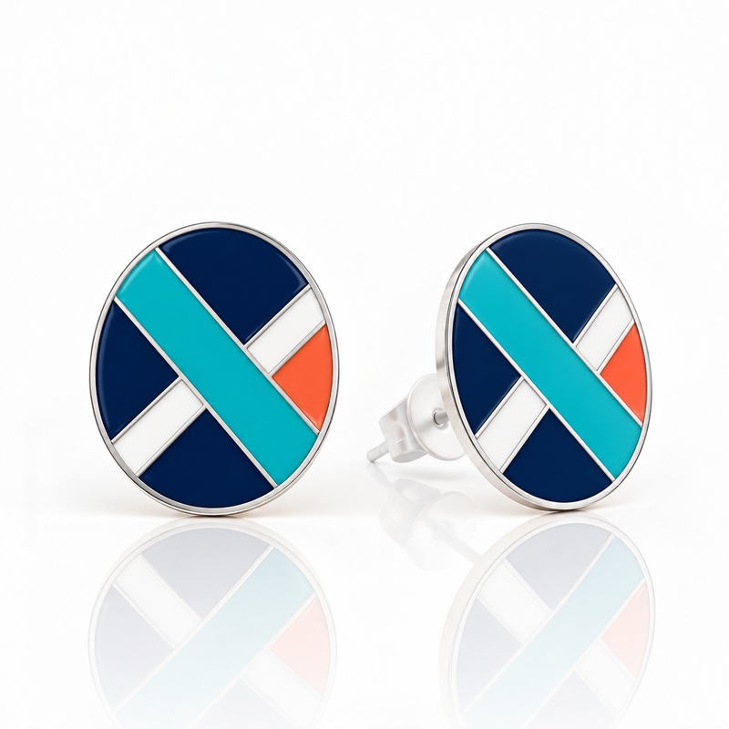 Hard Enamel Metal Earrings