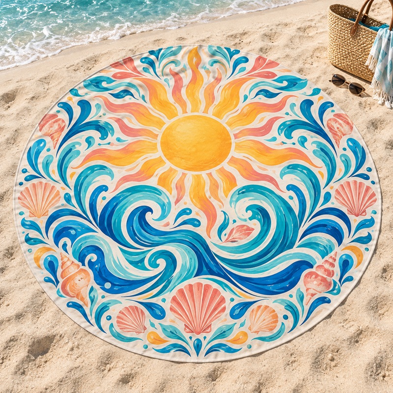 Custom Round Beach Towel