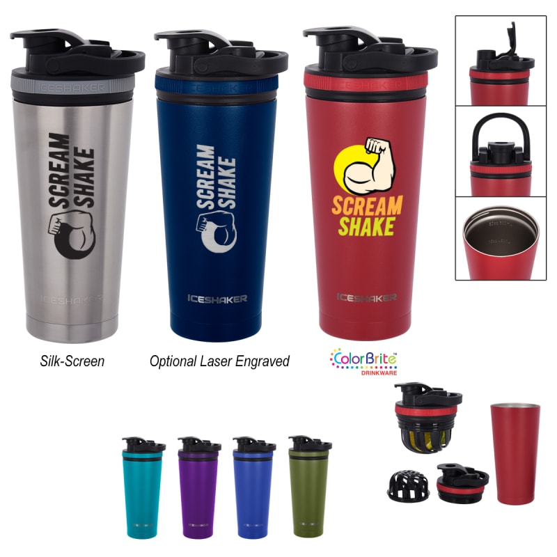 26 Oz. Stainless Steel Ice Shaker Promo Bottle
