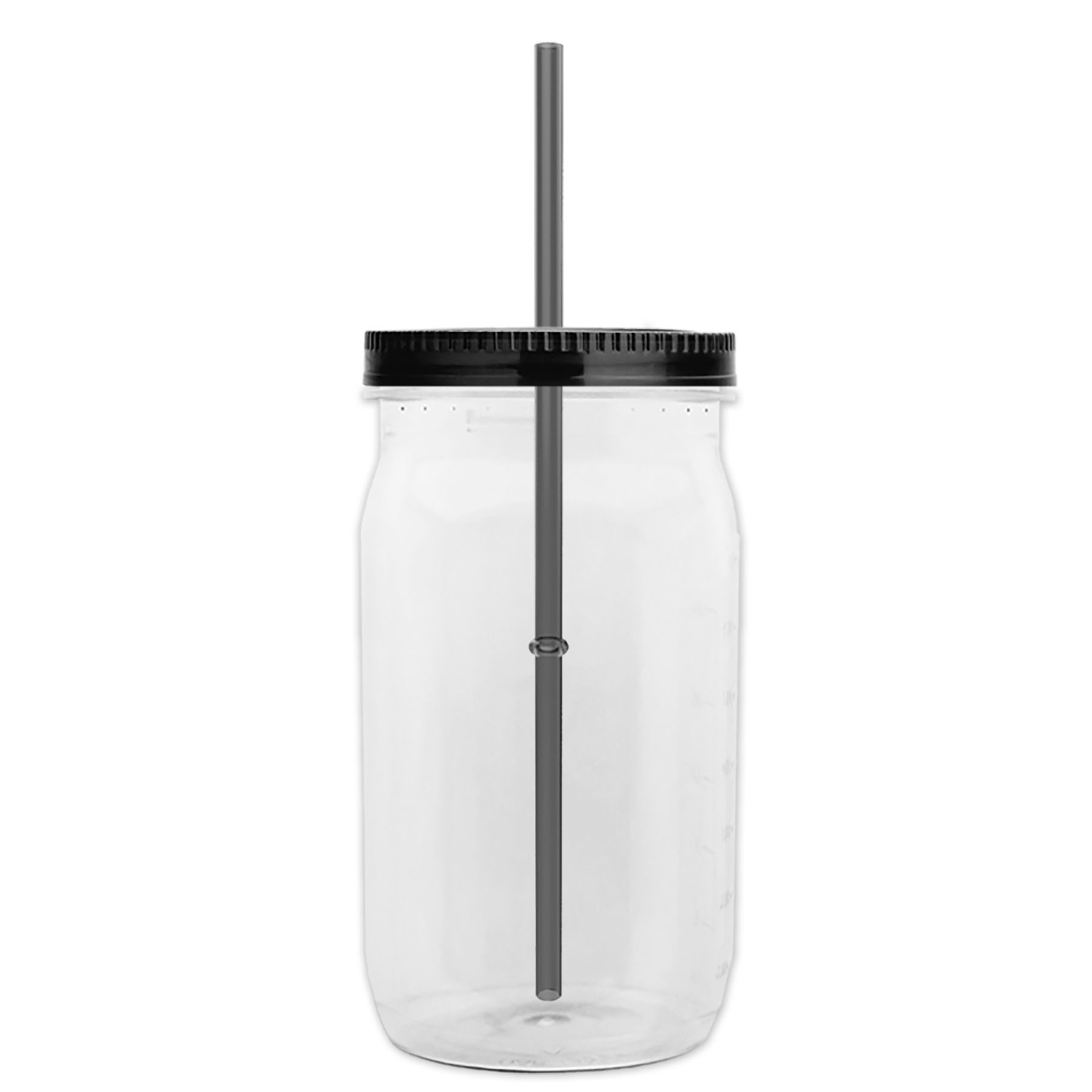 27 Oz. Tritan  Clear Mason Jar With  And Straw