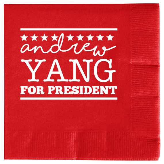 Andrew Yang For President 2ply Economy Beverage Napkins Style 110178