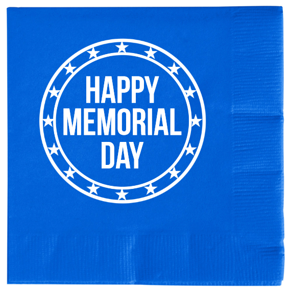 Memorial Day Happy 2ply Economy Beverage Napkins Style 106218