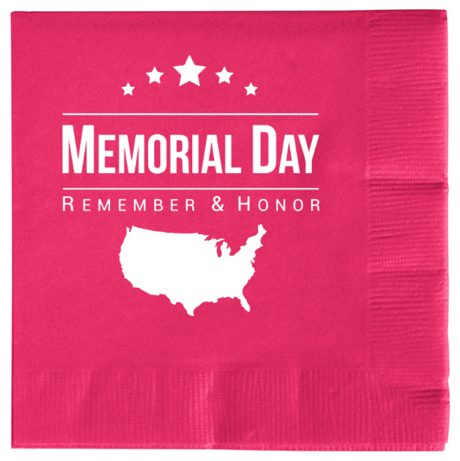 Memorial Day 2ply Economy Beverage Napkins Style 135715