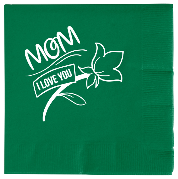 Mothers Day Mom I Love You 2ply Economy Beverage Napkins Style 133831