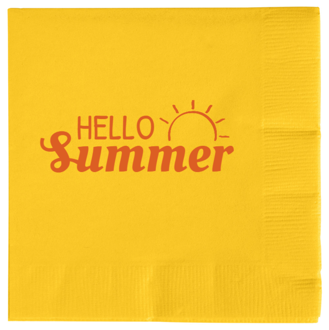 Summer Hello 2ply Economy Beverage Napkins Style 135842