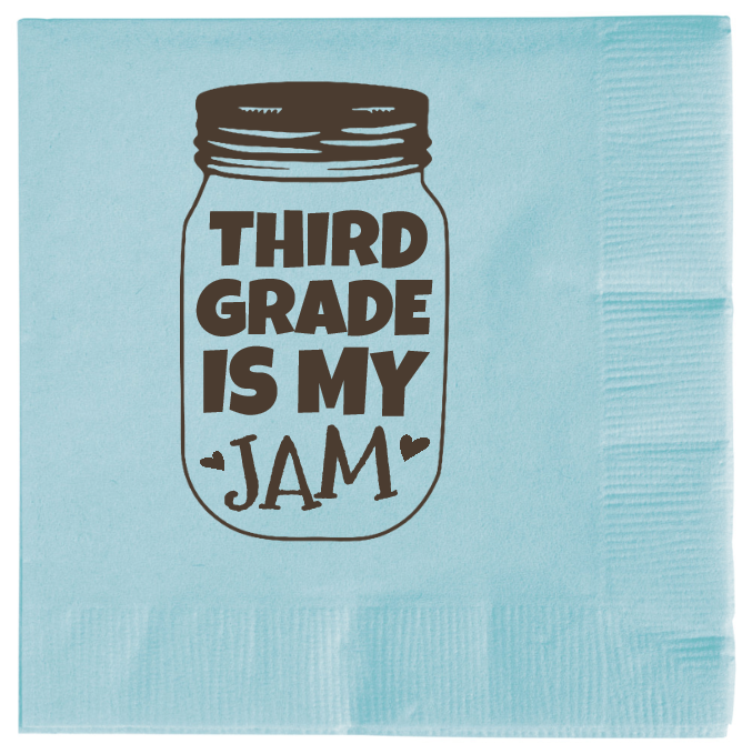 Back To School Third Grade Is My Jam 2ply Economy Beverage Napkins Style 139126