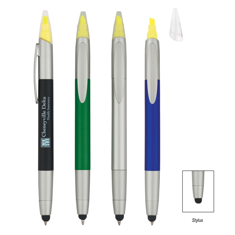 3-In-1 Pen With Highlighter And Stylus