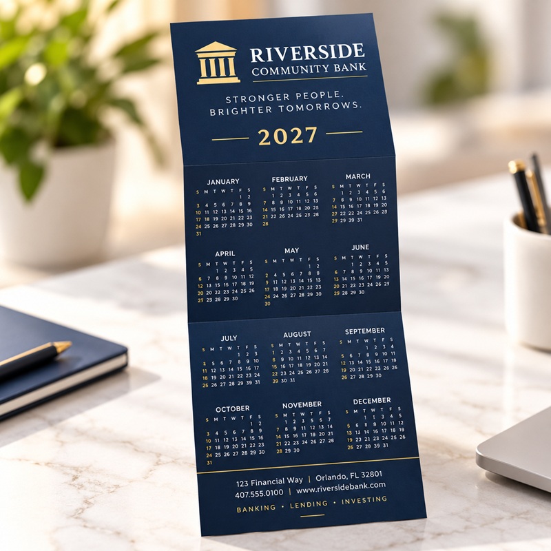 Full Color Z-Fold Wall Calendar Greeting Cards