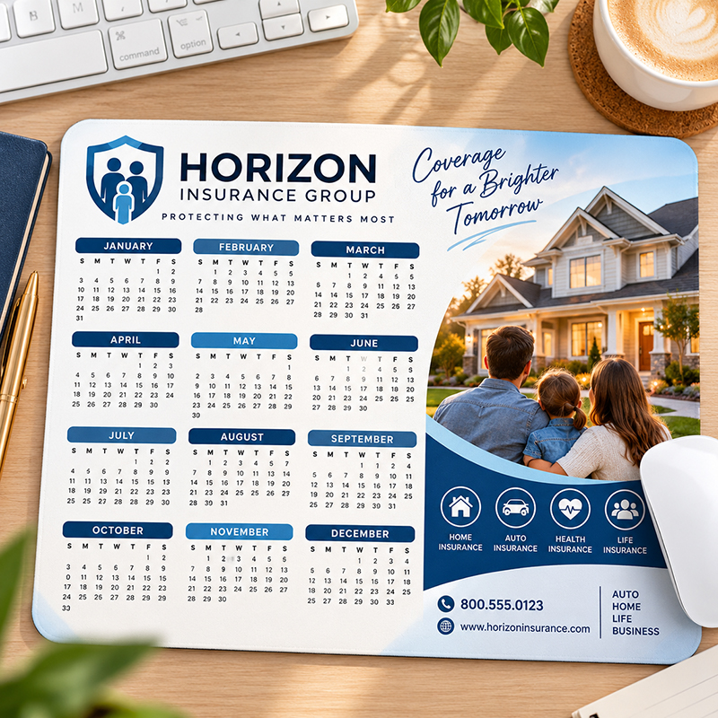Full Color Large Calendar Mouse Pads