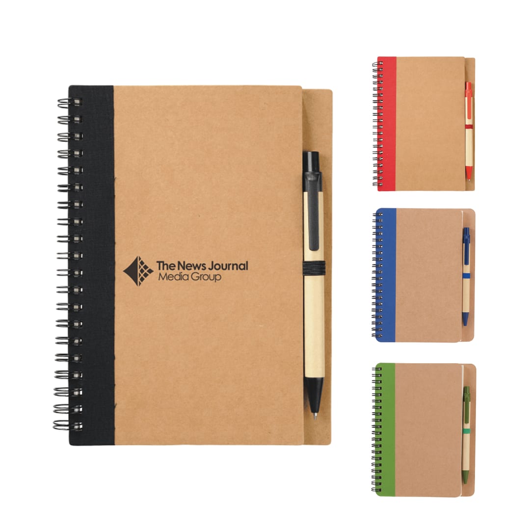 5" X 7" FSC® Mix Eco Spiral Notebook With Pen