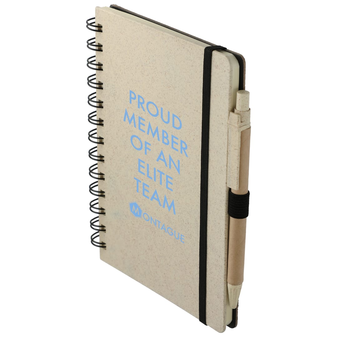 5" X 7" FSC® Mix Wheat Straw Notebook With Pen