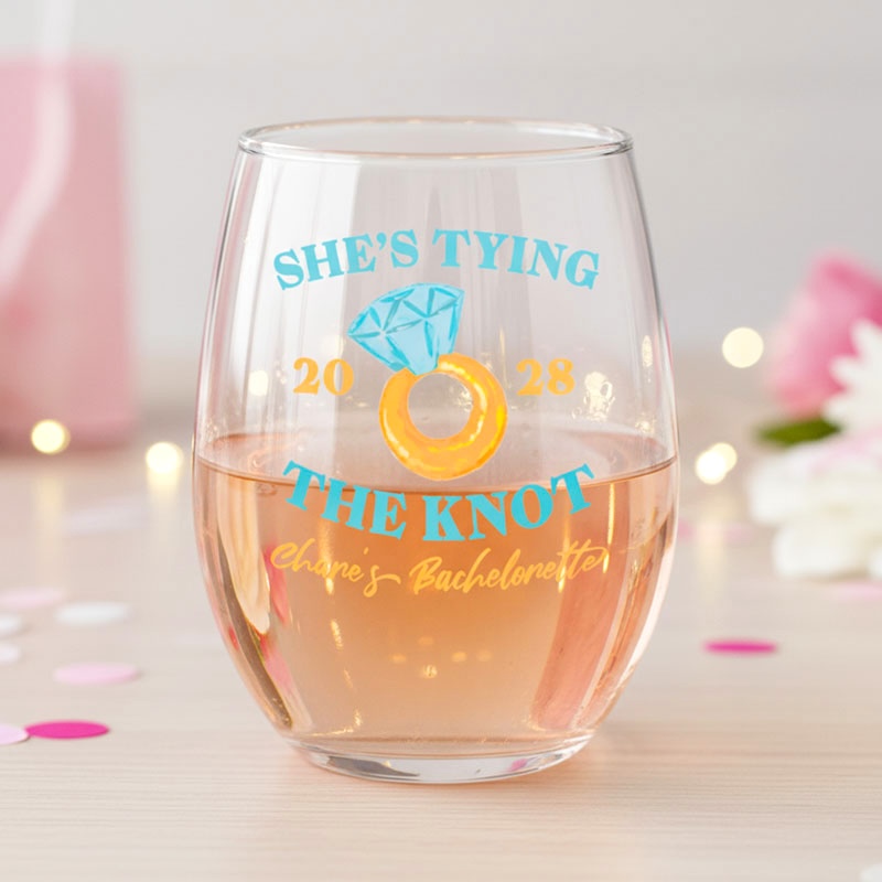 9 Oz. Libbey&reg; Stemless Wine Glasses - Full Color