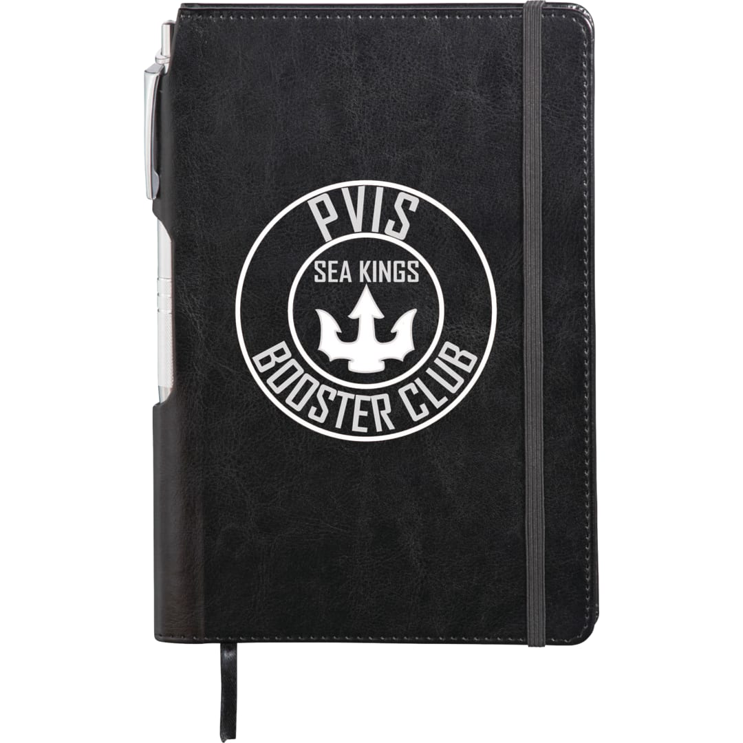6" X 8.5" FSC® Mix Viola Bound Notebook With Pen