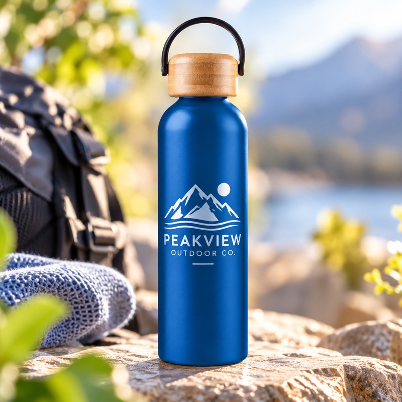 23.6oz Refresh Aluminum Bottle With Bamboo Lid