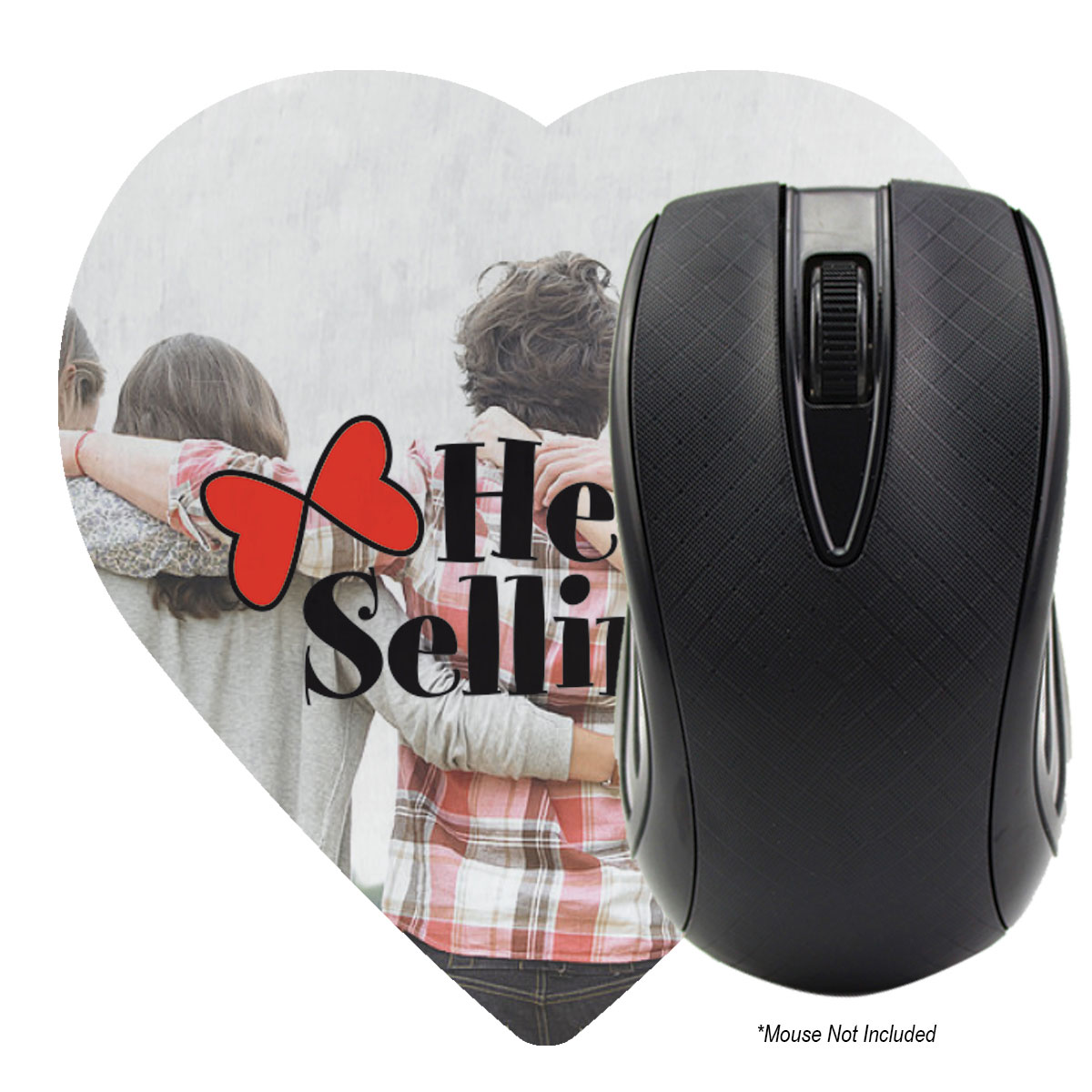 Admints Heart Shaped Computer Mouse Pad - Dye Sublimated