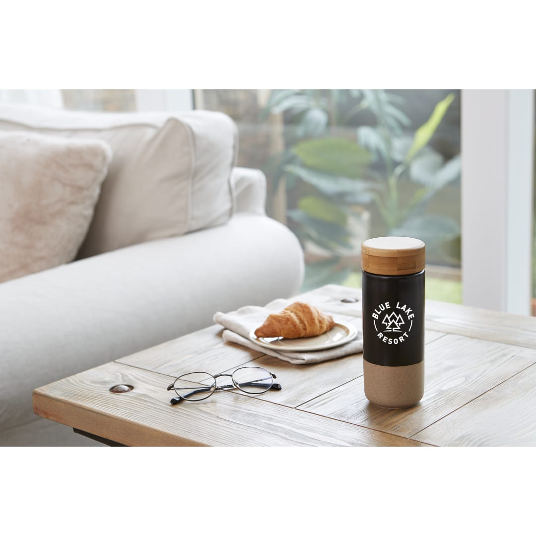 Arlo Ceramic Tumbler With Bamboo Lid 11oz