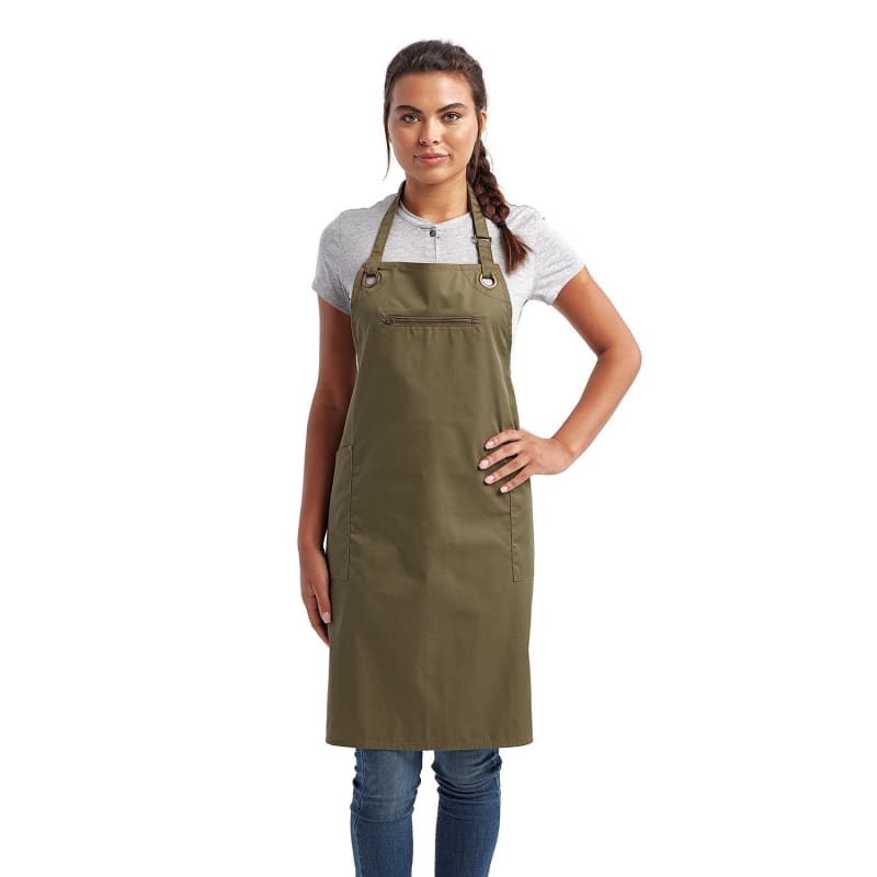 Artisan Collection By Reprime Unisex ‘Barley’ Contrast Stitch Recycled Bib Apron