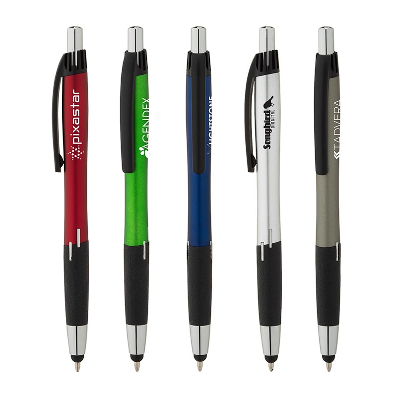 Basics Plastik Syracuse Plunge-Action Ballpoint / Stylus Pen