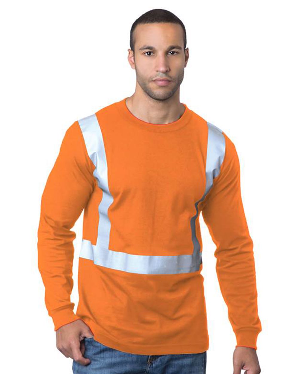 Bayside Men's USA-Made 50/50 Hi-Visibility Long Sleeve T-Shirt - 3762