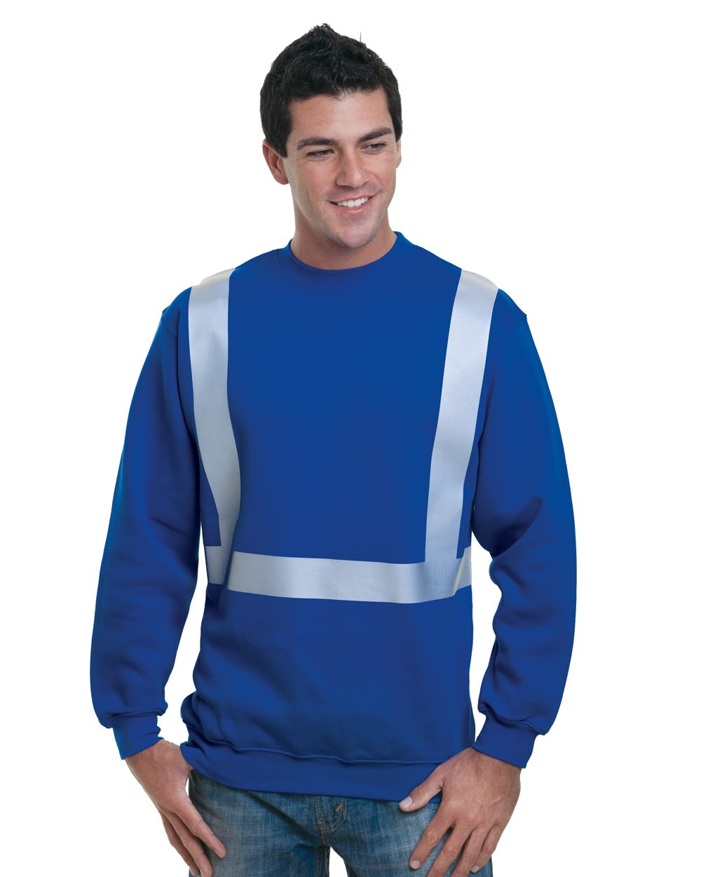 Bayside Men's USA-Made Hi-Visibility Crewneck Sweatshirt - 3792
