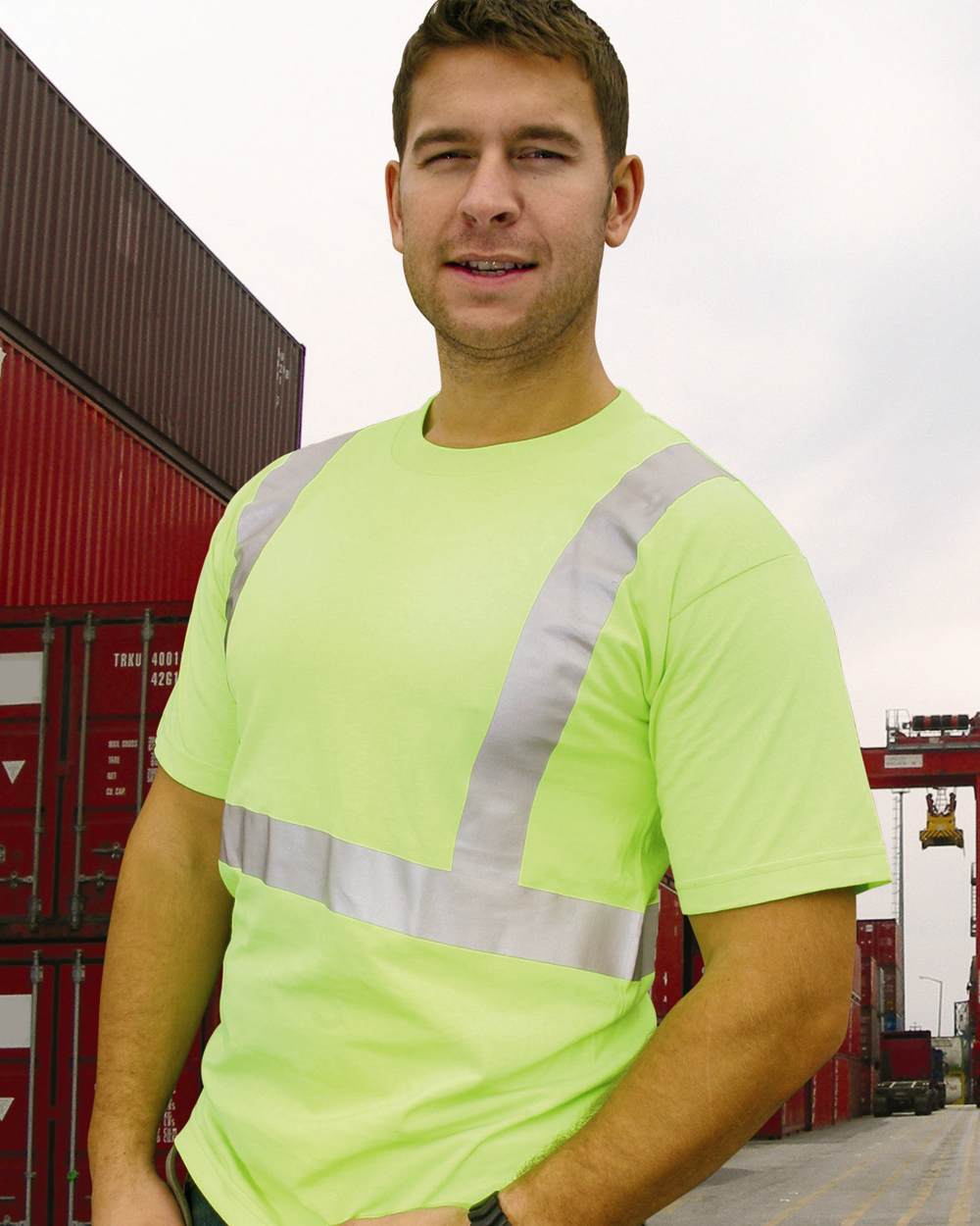 Bayside Unisex USA-Made 50/50 High Visibility T-Shirt - 3752