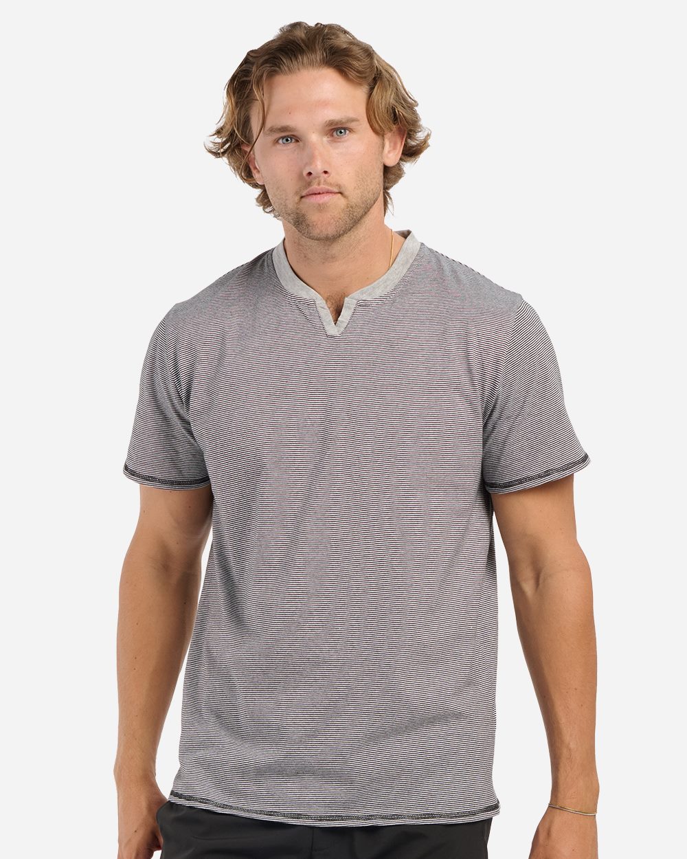 Boxercraft Men's Striped V-Notch T-Shirt - BM2401