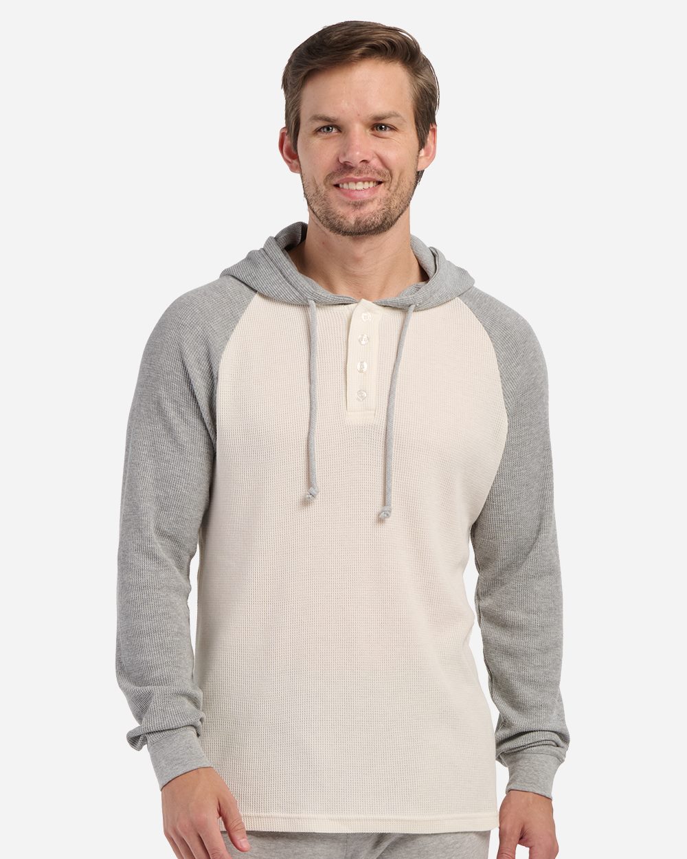 Boxercraft Unisex Waffle Knit Pullover Hooded Long Sleeve T-Shirt - BM3702