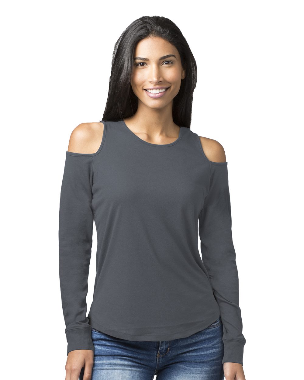Boxercraft Women's Cold Shoulder Long Sleeve T-Shirt - T31