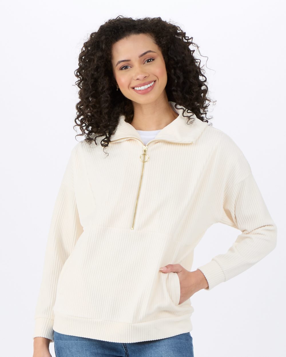 Boxercraft Women's Manchester Corded Quarter-Zip Pullover - BW5203