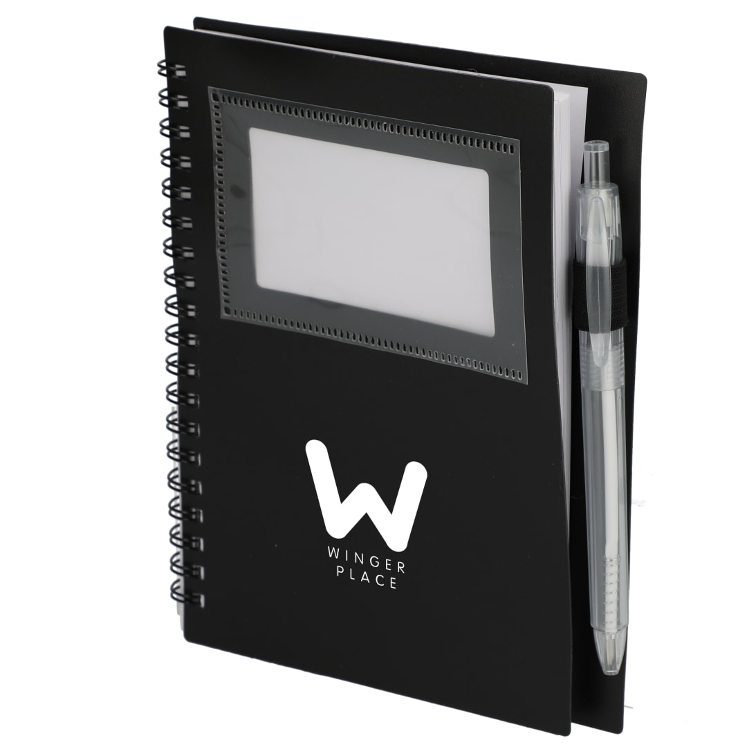 Bullet 5" X 7" FSC® Recycled Star Spiral Notebook With Pe