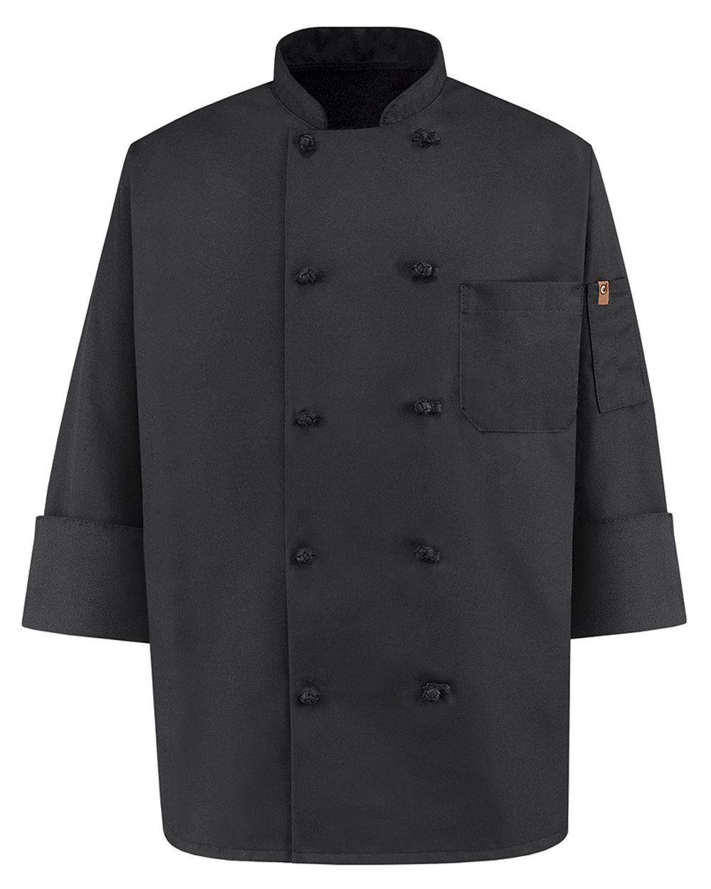 Chef Designs Black Knot Button Chef Coat - 0427
